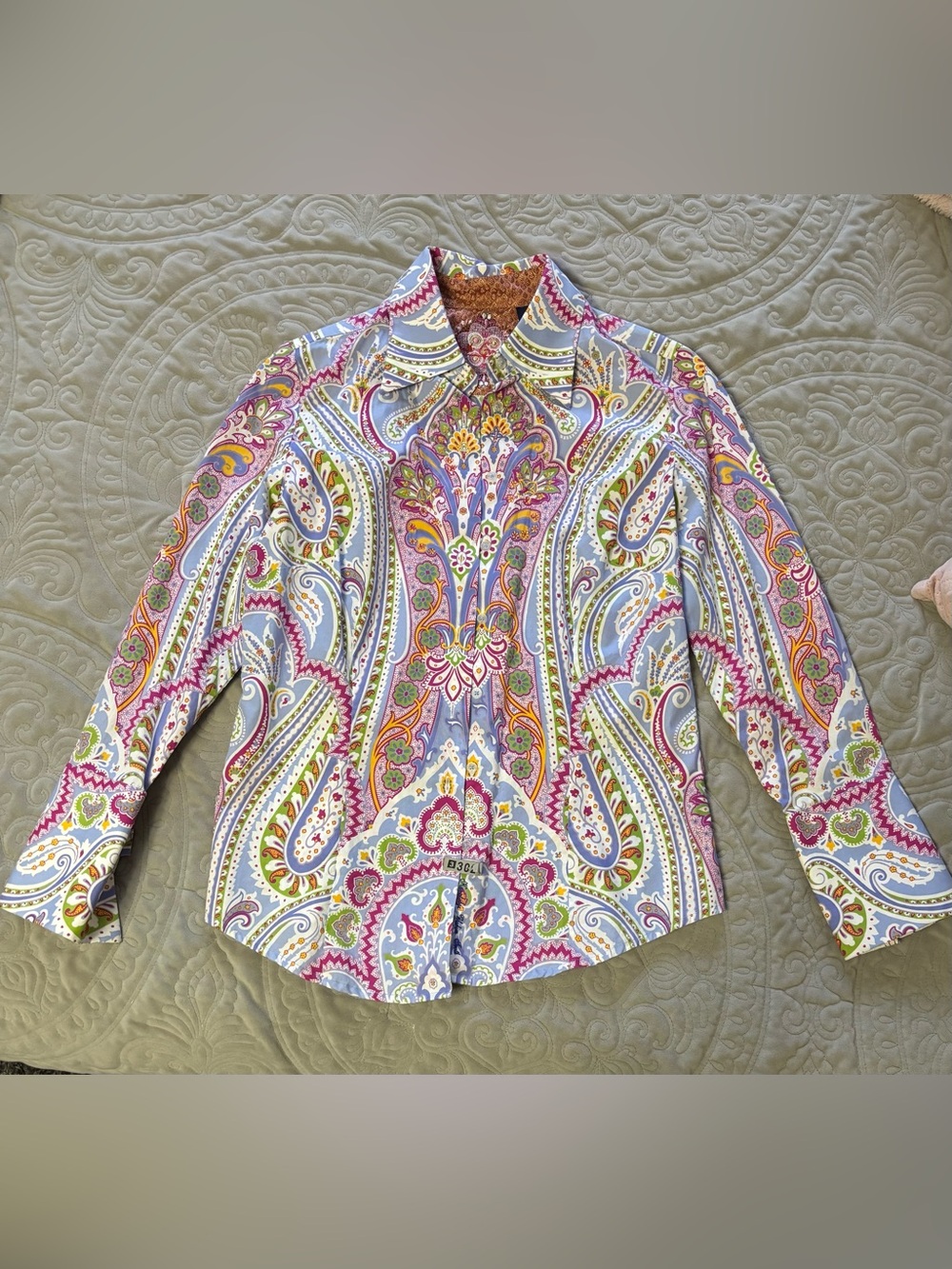 Original Robert Graham Paisley Button-Down Shirt. Lavender, pink, multicolored